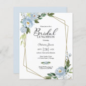 幾何学的フローラ予算ブライダルルンチョン招待状 (正面/裏面)