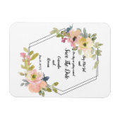 幾何学的フローラ日付の保存 マグネット (横)