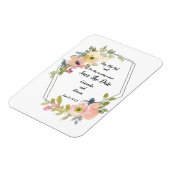 幾何学的フローラ日付の保存 マグネット (左側)