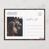 幾何学的フローラ素朴ウッドありがとう写真 ポストカード (裏面)