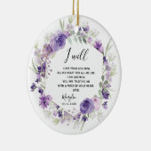 幾何学的フローラ紫の花婿の母 セラミックオーナメント (右)