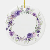 幾何学的フローラ紫の花婿の母 セラミックオーナメント (裏面)