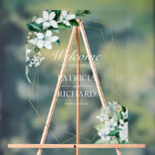 幾何学的フローラ結婚の緑の歓迎 アクリルサイン (ニュートラル)