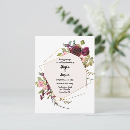 幾何学的フローラ結婚ズ ポストカード (スタンド正面)