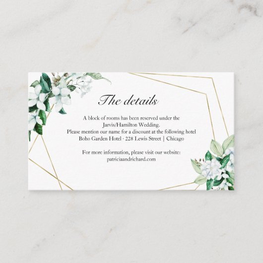 幾何学的フローラ結婚緑化囲い エンクロージャーカード (正面)