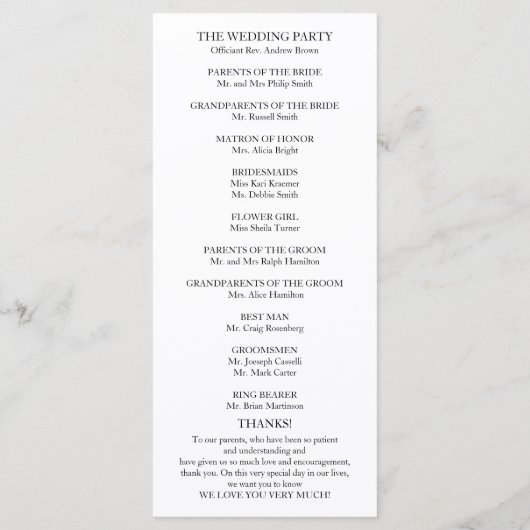 幾何学的フローラ結婚緑化記念事業 プログラム (裏面)