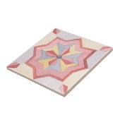 幾何学的フローラ芸術的レトロ水彩キッチン タイル (側面)