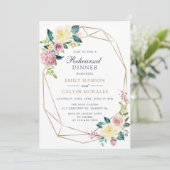 幾何学的フローラ赤面緑の金ゴールドリハーサル 招待状 (スタンド正面)