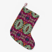 幾何学的フローラ部族ドードル スモールクリスマスストッキング (正面 (吊り時))