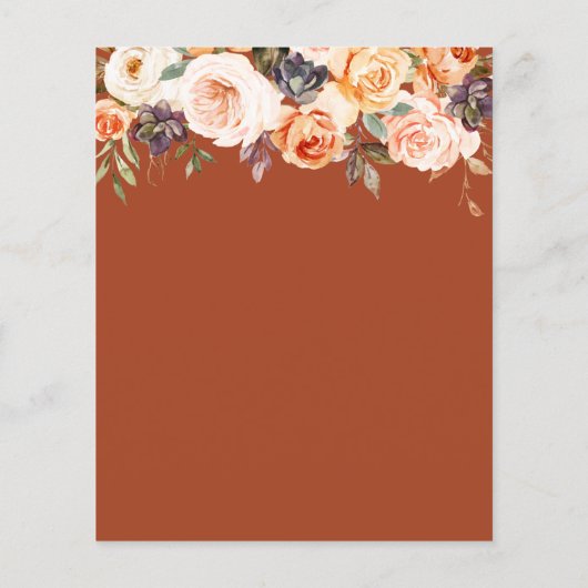 幾何学的フローラ金ゴールド赤面結婚式招待状 (裏面)