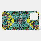 幾何学的フローラ、カラフル抽象芸術のシームレスなテクスチャ Case-Mate iPhoneケース (裏面 (横))