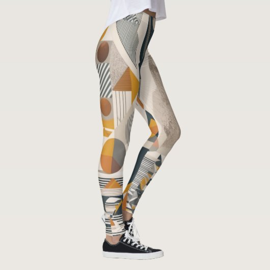 幾何学的フロー：エレガンスモダンレギンスデザイン レギンス (右)