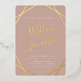 幾何学的フ縁どロイル招待状 箔招待状