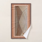 幾何学的ブラウンシェードパーソナライズされた バスタオルセット (ハンドタオル)