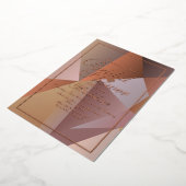 幾何学的ブラウンブライダルシャワーフォイル招待状 箔招待状 (回転した状態)