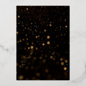 幾何学的ブラックと金ゴールド結婚のフォイル招待状 箔招待状 (裏面)