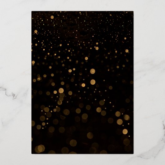 幾何学的ブラックと金ゴールド結婚のフォイル招待状 箔招待状 (裏面)