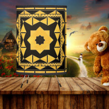 幾何学的ブラックオーチャパターンランプ