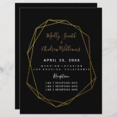 幾何学的ブラッククリスタルウェディングプログラム金ゴールド (正面/裏面)