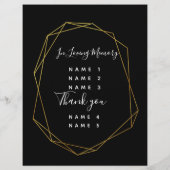 幾何学的ブラッククリスタルウェディングプログラム金ゴールド (裏面)