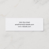 幾何学的ブラックレザーフェイククラフト紙ホワイト スキニー名刺 (裏面)