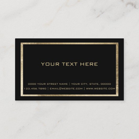 幾何学的ブラック金ゴールドガラスVIPカードクラブ部材 名刺 (裏面)