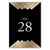 幾何学的ブラック金ゴールド結婚ギャツビーのテーブル番号 テーブルナンバー (正面)