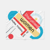 幾何学的ブラハウスタイポグラフィ フリースブランケット (正面(横))