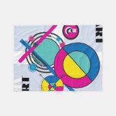 幾何学的ブラハウスタイポグラフィ フリースブランケット (正面(横))