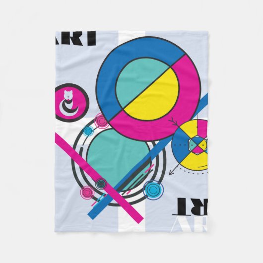 幾何学的ブラハウスタイポグラフィ フリースブランケット (正面)