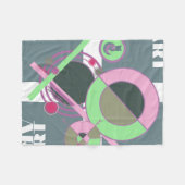 幾何学的ブラハウスタイポグラフィ フリースブランケット (正面(横))