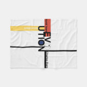 幾何学的ブラハウスタイポグラフィ フリースブランケット (正面(横))