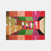 幾何学的ブラハウスタイポグラフィ フリースブランケット (正面(横))