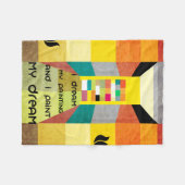 幾何学的ブラハウスタイポグラフィ フリースブランケット (正面(横))