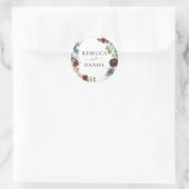 幾何学的ブルゴーニュパーソナライズされたフローラ結婚ズ ラウンドシール (バッグ)