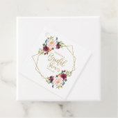 幾何学的ブルゴーニュ赤面フローラブライダルシャワー フェイバータグ (インサイチュ)