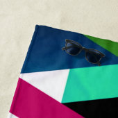 幾何学的ブロックアートブライトカラフルトレンディー ビーチタオル (インサイチュ)