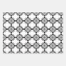 幾何学的プリントラッピング紙シートのセット3 ラッピングペーパーシート