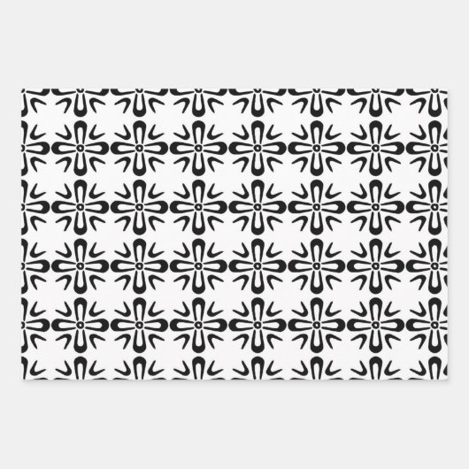 幾何学的プリントラッピング紙シートのセット3 ラッピングペーパーシート (正面)