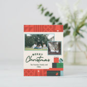 幾何学的プレゼント「メリークリスマス」カード2枚の写真 シーズンカード (スタンド正面)