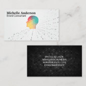 幾何学的ヘッド | ドットパターン 名刺 (正面/裏面)