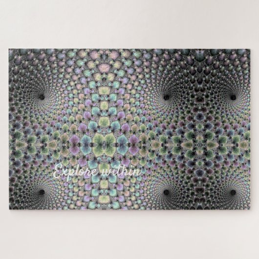 幾何学的ヘリックス光学錯覚タイポグラフィ ジグソーパズル (横)