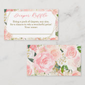 幾何学的ベビーシャワーおむつラッフルチケット 名刺 (正面/裏面)