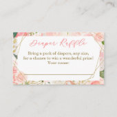 幾何学的ベビーシャワーおむつラッフルチケット 名刺 (正面)