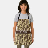 幾何学的ベージュの黒パタミニマルーン エプロン (インサイチュ)