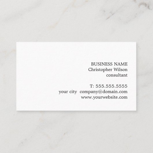 幾何学的ベージュエレガントホワイトグレーコンサルタント 名刺 (裏面)
