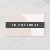 幾何学的ベージュエレガントホワイトグレーコンサルタント 名刺 (正面)