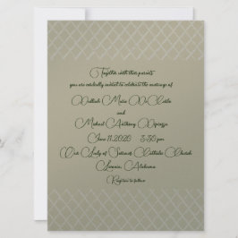 幾何学的ベージュ色デザイン結婚式招待状 招待状