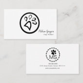 幾何学的ペットドッグウォーカーポーロゴ 名刺 (正面/裏面)