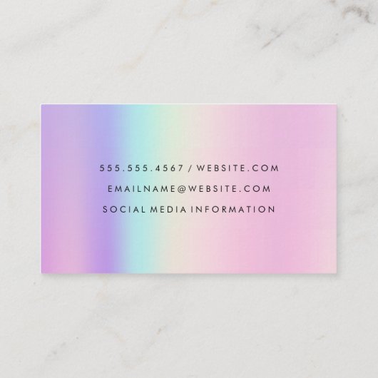 幾何学的ホログラフィックカラー | QRコード 名刺 (裏面)